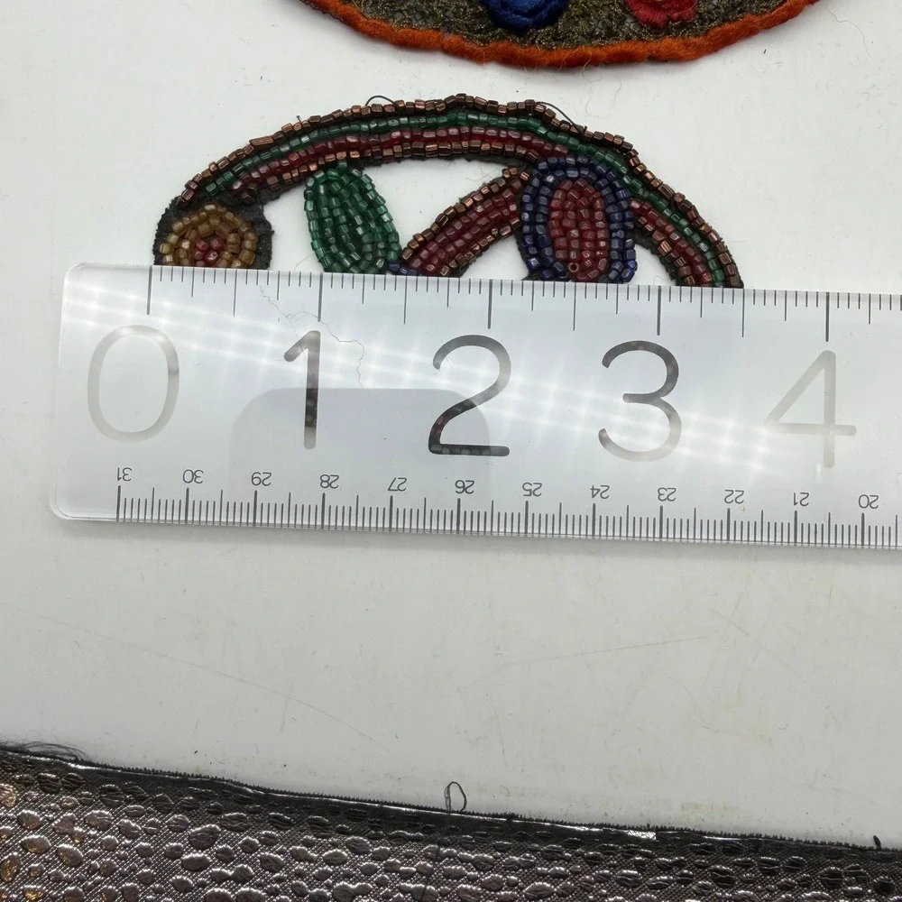 VTG Handmade Beaded and Embroidered dollhouse rugs carpets decor doll house